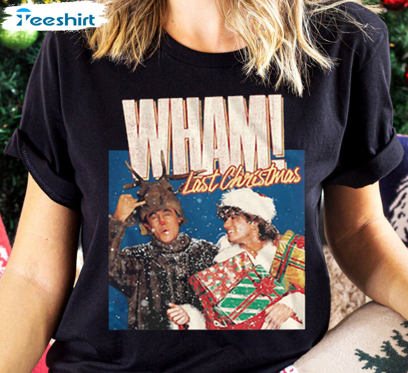 Wham Last Christmas Shirt, George Michael Short Sleeve Crewneck