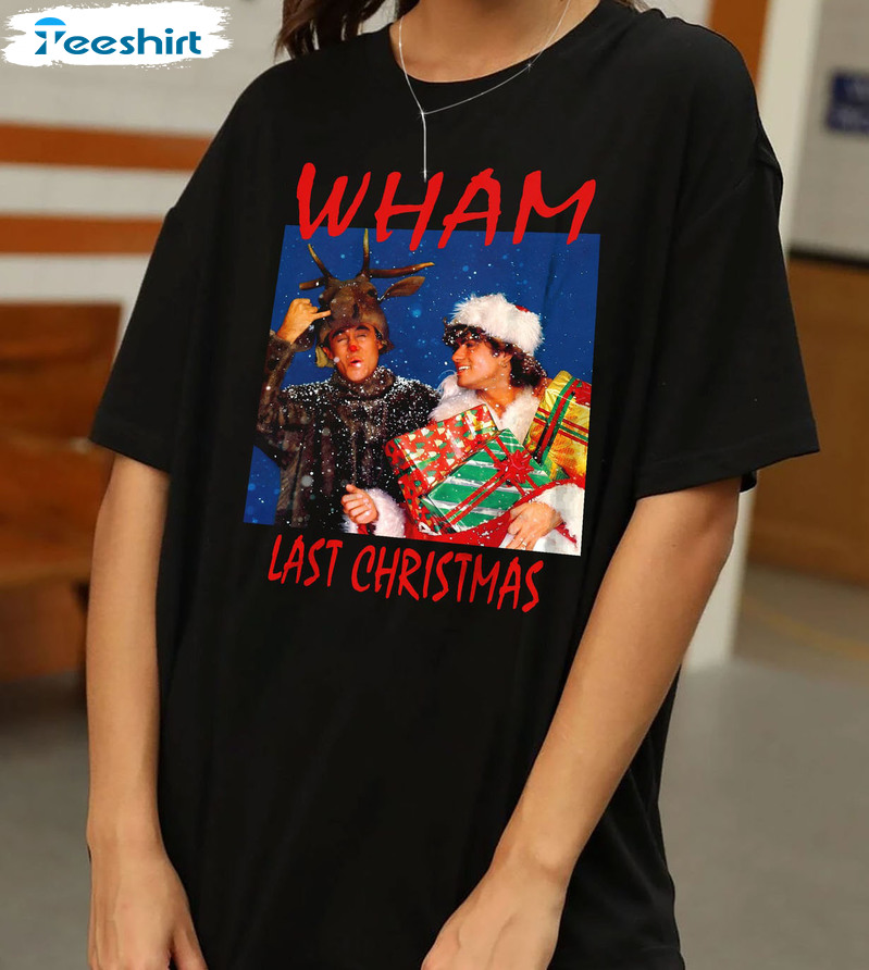 Wham Last Christmas Sweatshirt, George Michael Crewneck Short Sleeve