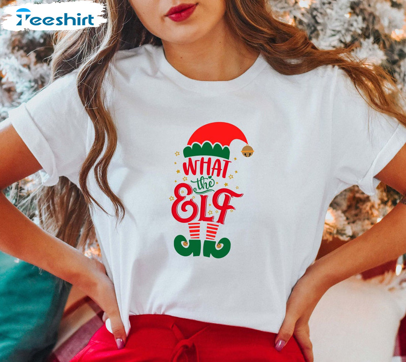 What The Elf Shirt, Christmas Tee Tops Unisex Hoodie