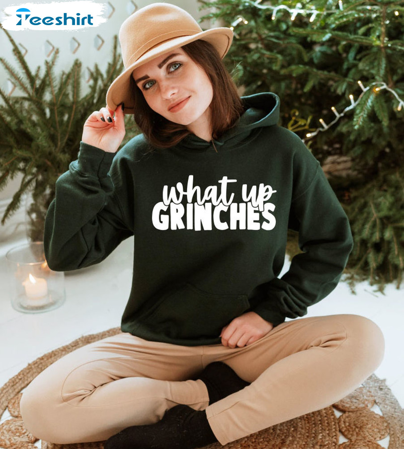 What Up Grinches Vintage Shirt, Christmas Season Short Sleeve Hoodie