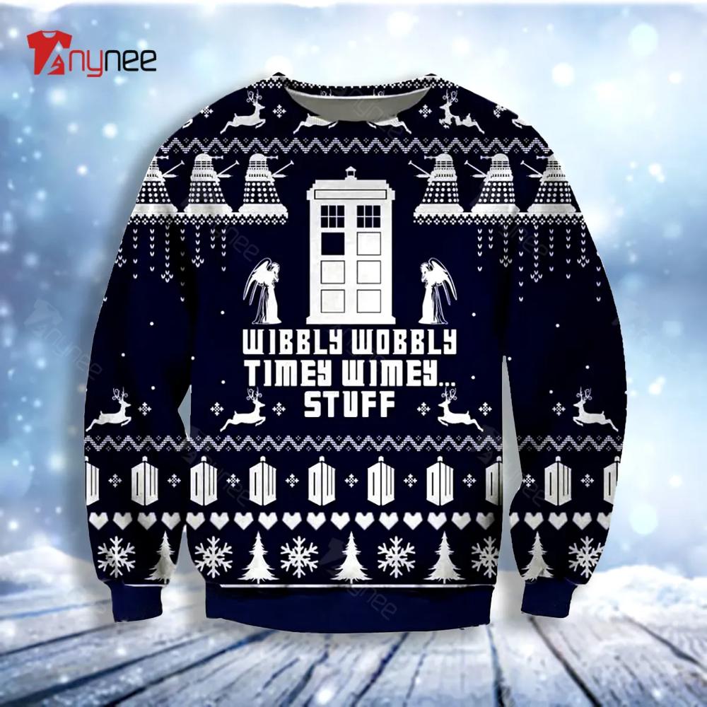 Wibbly Wobbly Tomeywimy Stuff Ugly Christmas Sweater- Best Christmas Gifts 2023