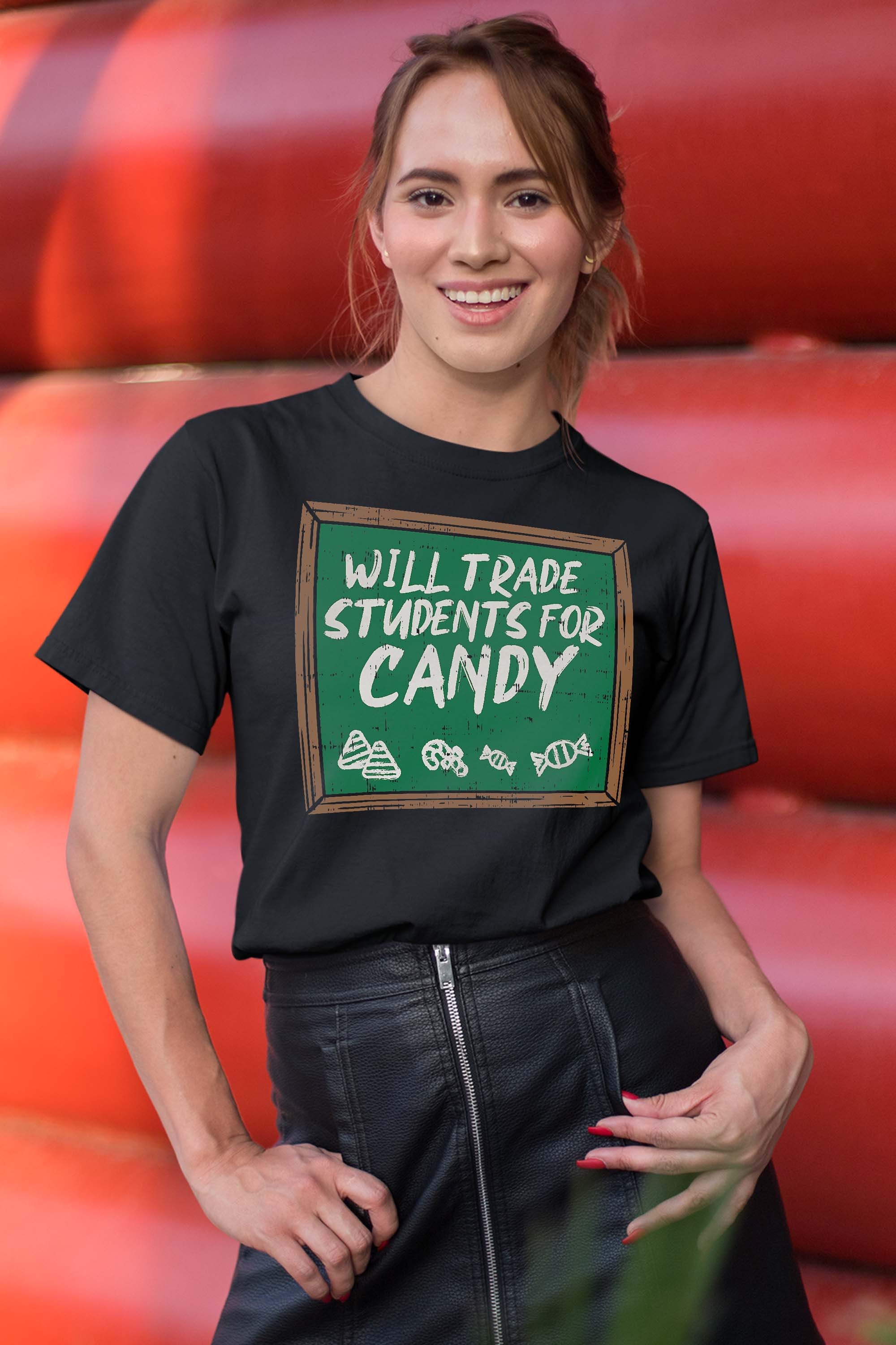 Will Trade Students For Candy Fun Teacher Halloween Costume T-Shirt