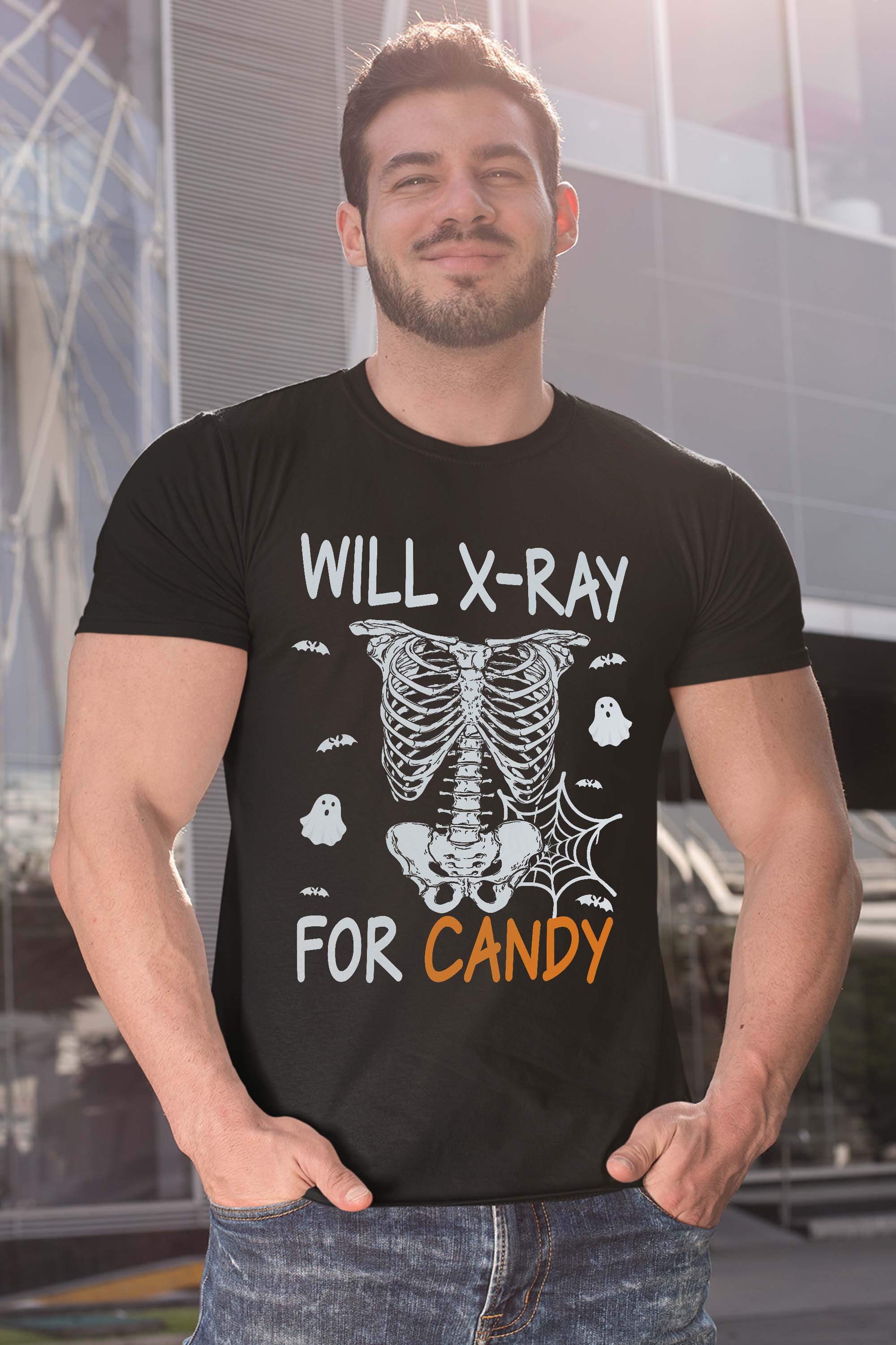 Will X-Ray For Candy Cute Halloween Skeleton Candy Radiology Technologist Gift T-Shirt