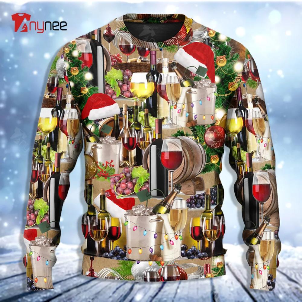 Wine For A Night Ugly Christmas Sweater- Best Christmas Gifts 2023