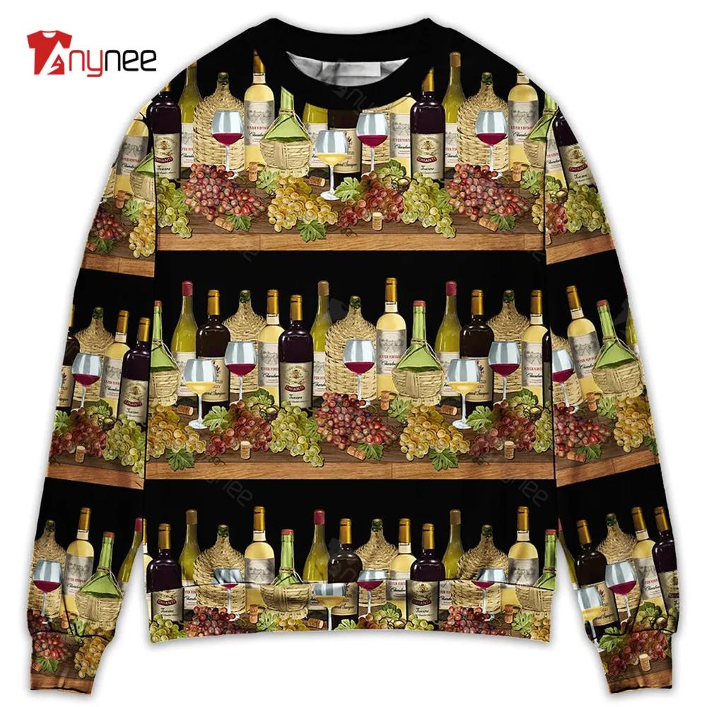 Wine Tasking Border Stripe Ugly Christmas Sweater- Best Christmas Gifts 2023