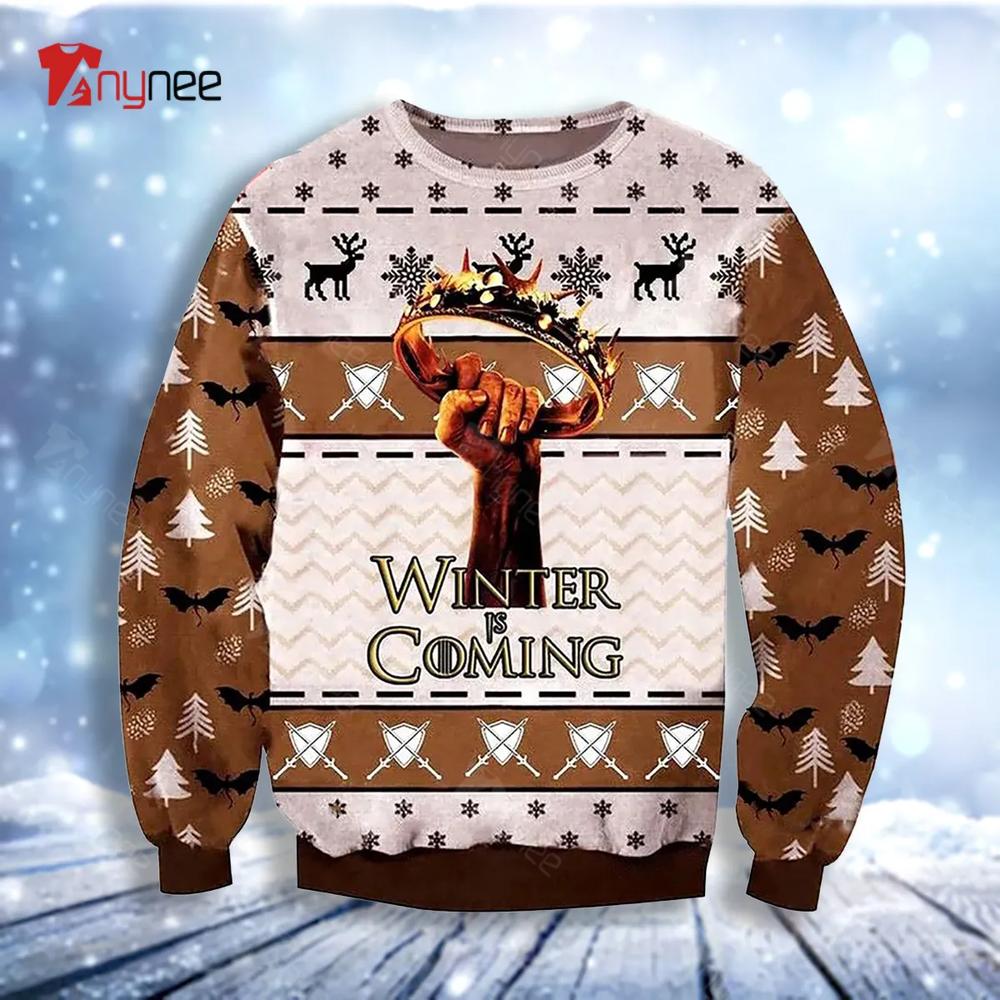 Winter Is Coming Game Of Thrones Ugly Christmas Sweater- Best Christmas Gifts 2023