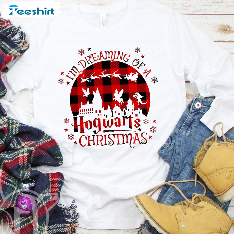 Wizarding World Christmas Shirt – Buffalo Plaid Hogwarts Unisex Hoodie Sweater