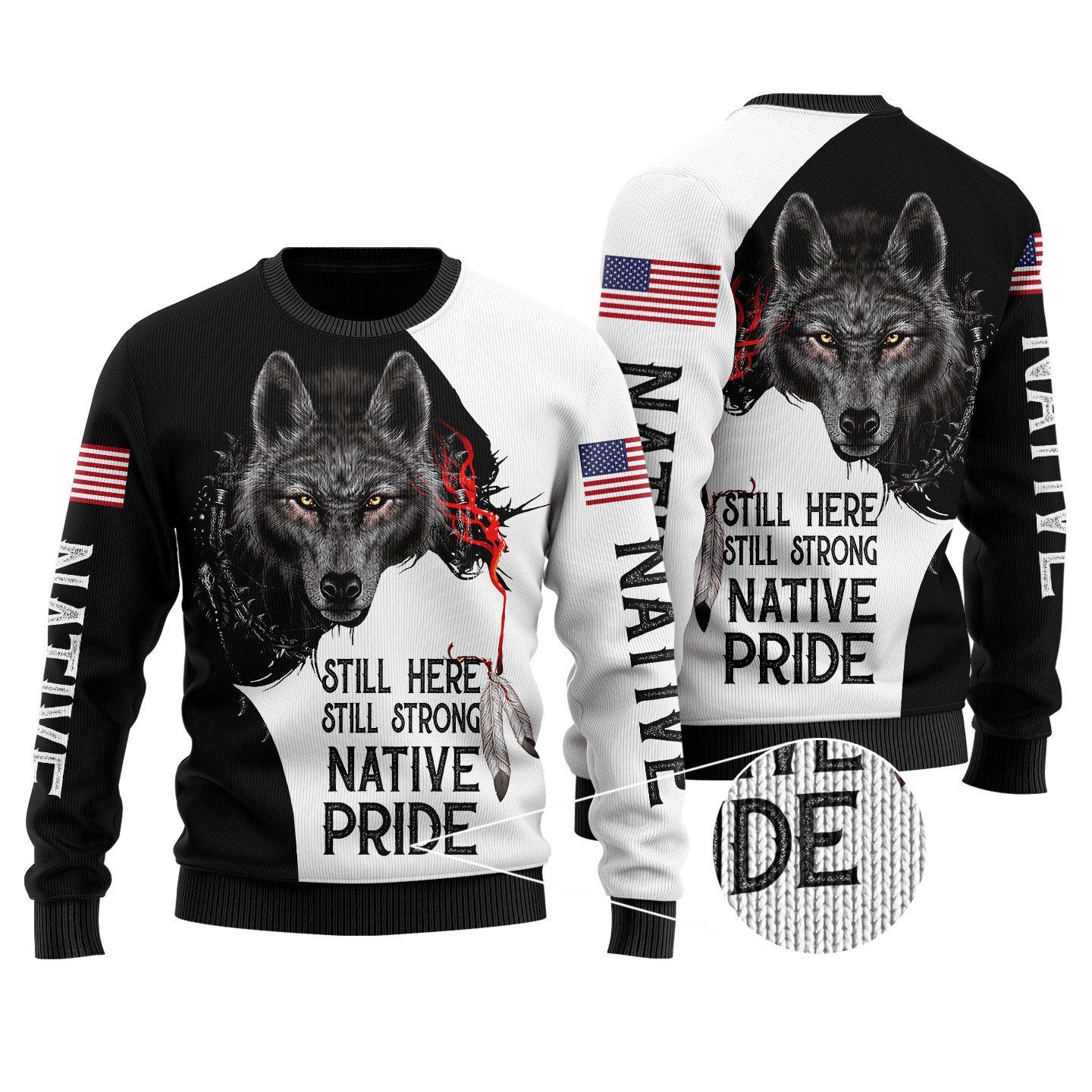 Wolf – Native Pride Ugly Christmas Sweater | For Men & Women | Adult | US3890- Best Christmas Gifts 2023