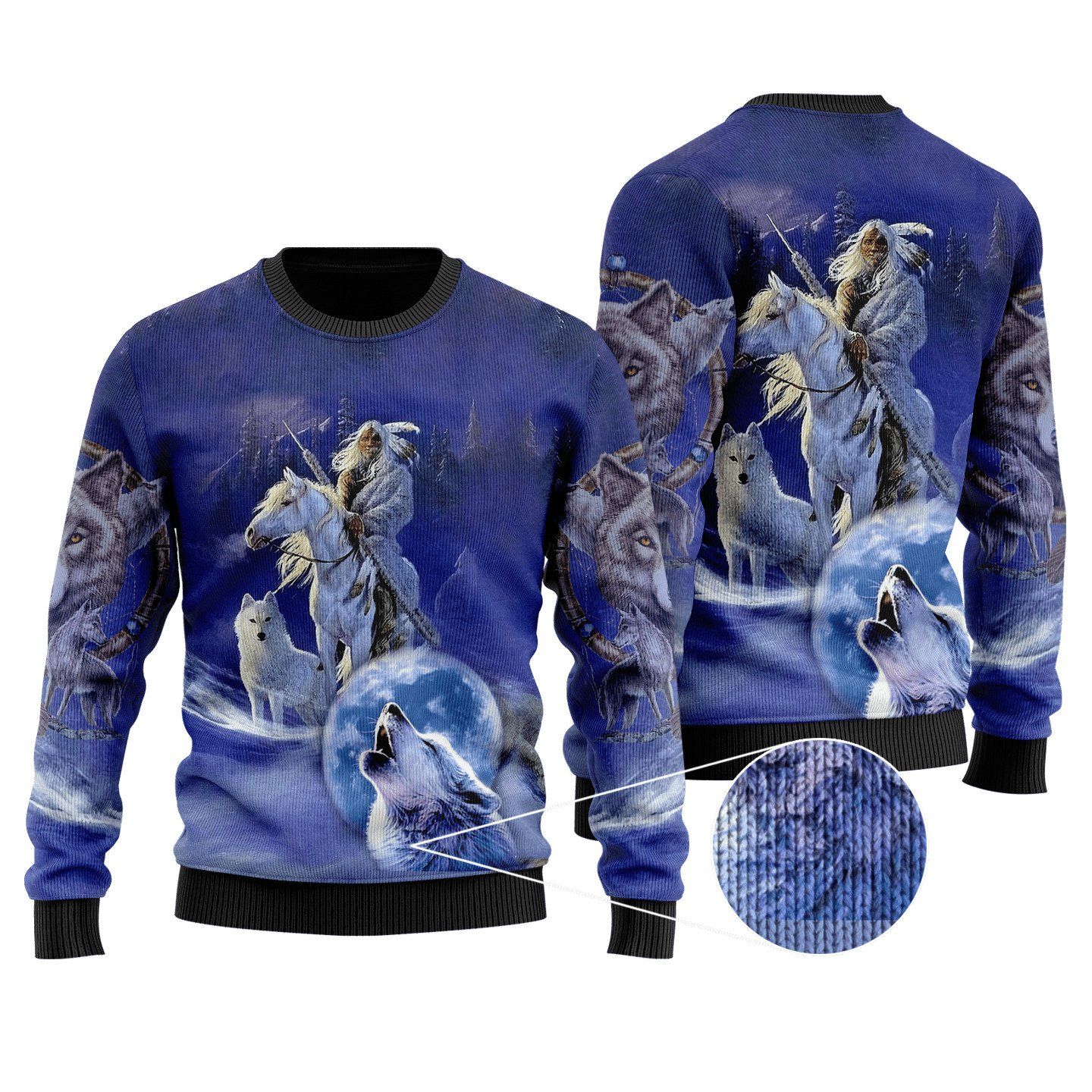 Wolf Native Ugly Christmas Sweater | For Men & Women | Adult | US3884- Best Christmas Gifts 2023