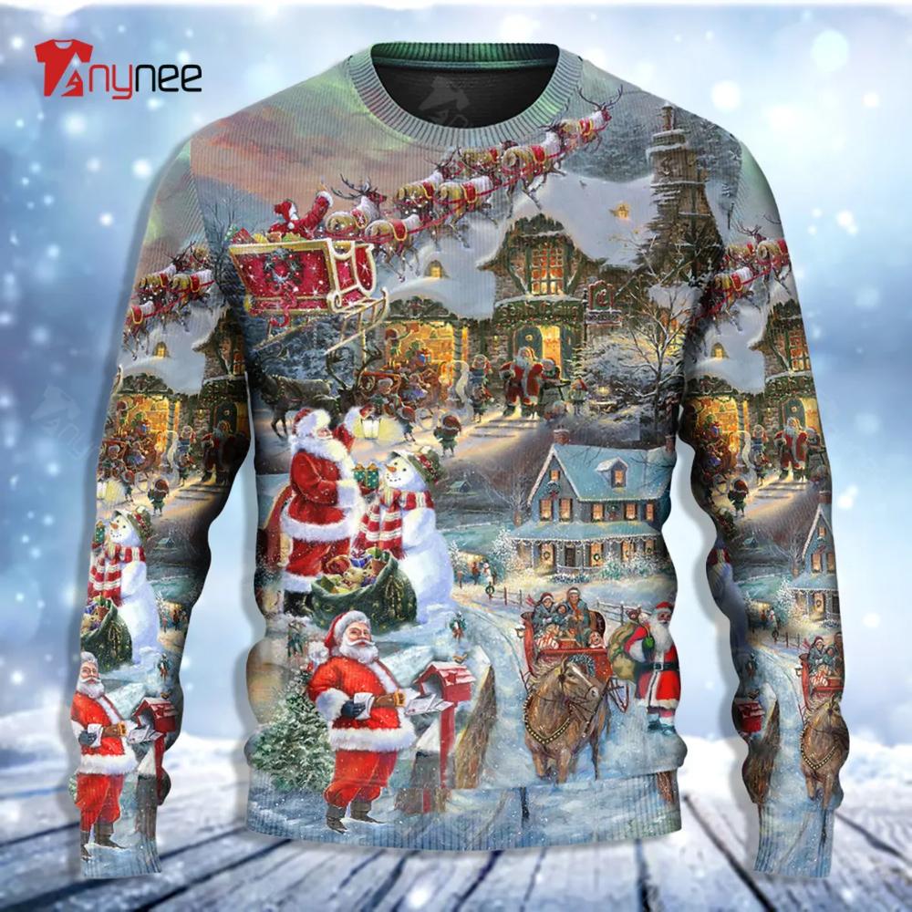 Wonderful Time Of The Year Santa Claus Coming Ugly Christmas Sweater- Best Christmas Gifts 2023