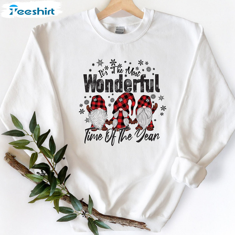 Wonderful Time Of The Year Shirt – Christmas Gnome Unisex Hoodie Crewneck