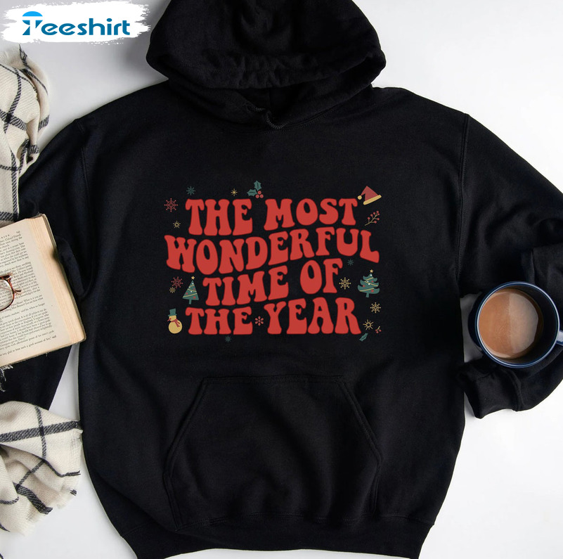 Wonderful Time Of The Year Shirt – Christmas Groovy Tee Tops Long Sleeve