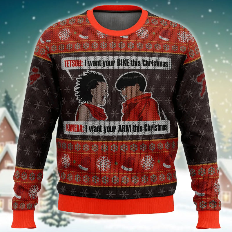 Xmas Akira Project Tetsuo Shima x Kaneda Shotaro Ugly Sweater – Best Christmas Gifts 2023