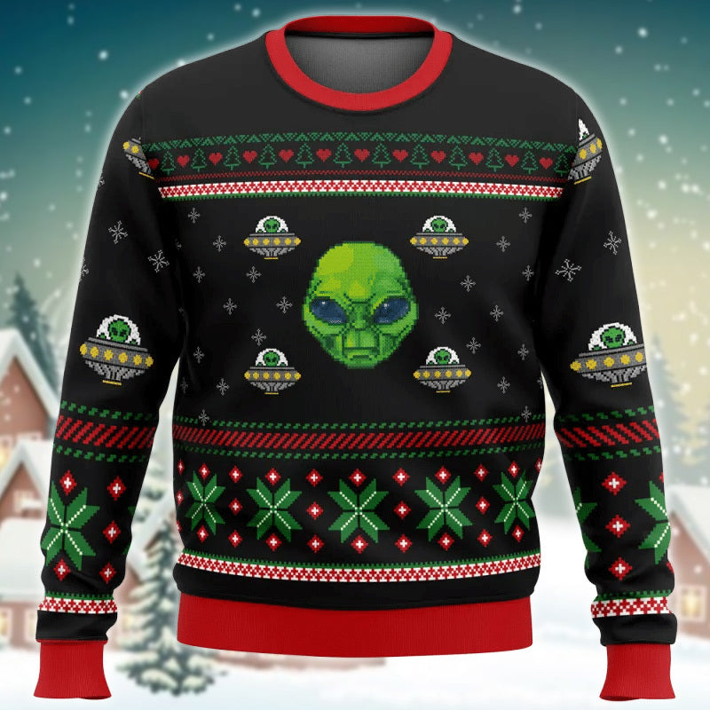 Xmas Alien With A UFO Ugly Sweater – Best Christmas Gifts 2023