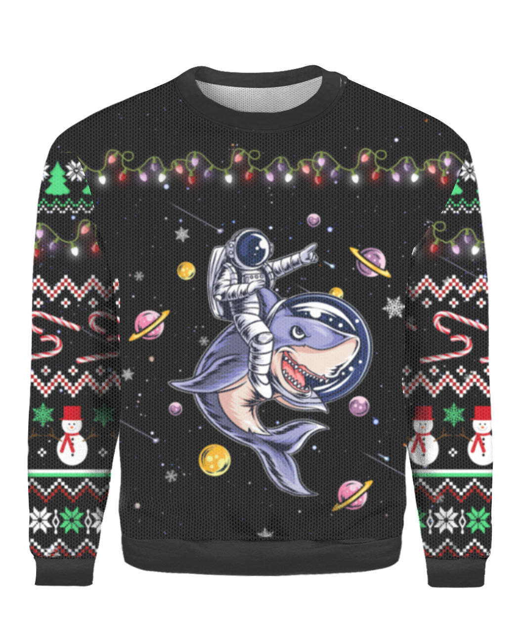 Xmas In Space Astronaut Ride A Shark Ugly Sweater – Best Christmas Gifts 2023