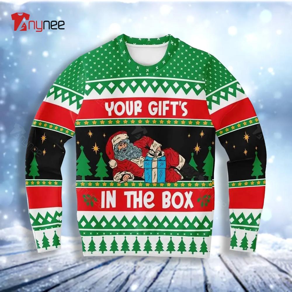 Your Gifts In The Box Ugly Christmas Sweater- Best Christmas Gifts 2023