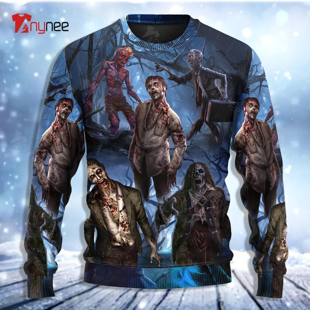 Zombie Blood Darkcary Ugly Christmas Sweater- Best Christmas Gifts 2023