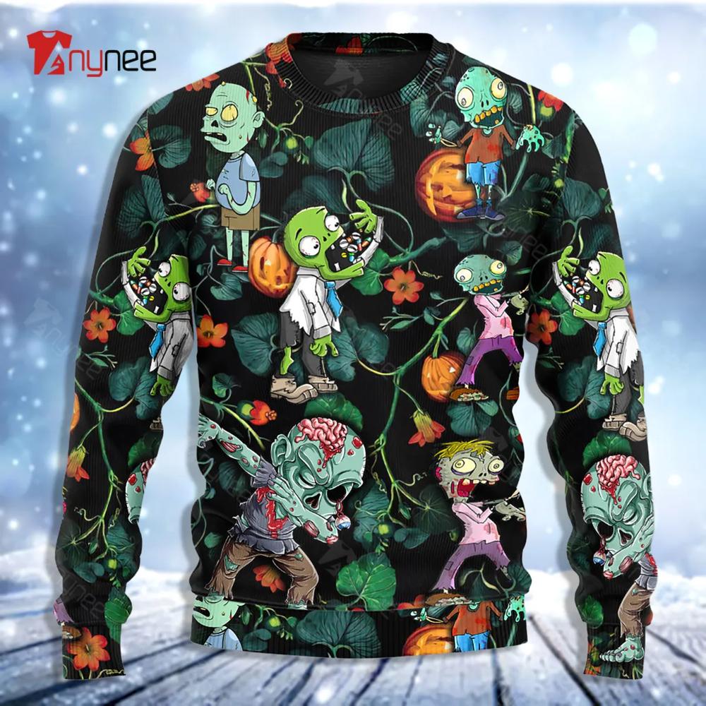 Zombie Tropical Pumpkincary Ugly Christmas Sweater- Best Christmas Gifts 2023