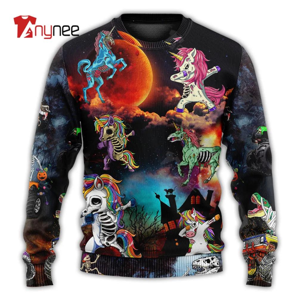 Zombie Unicorn Dabbing Ugly Christmas Sweater- Best Christmas Gifts 2023