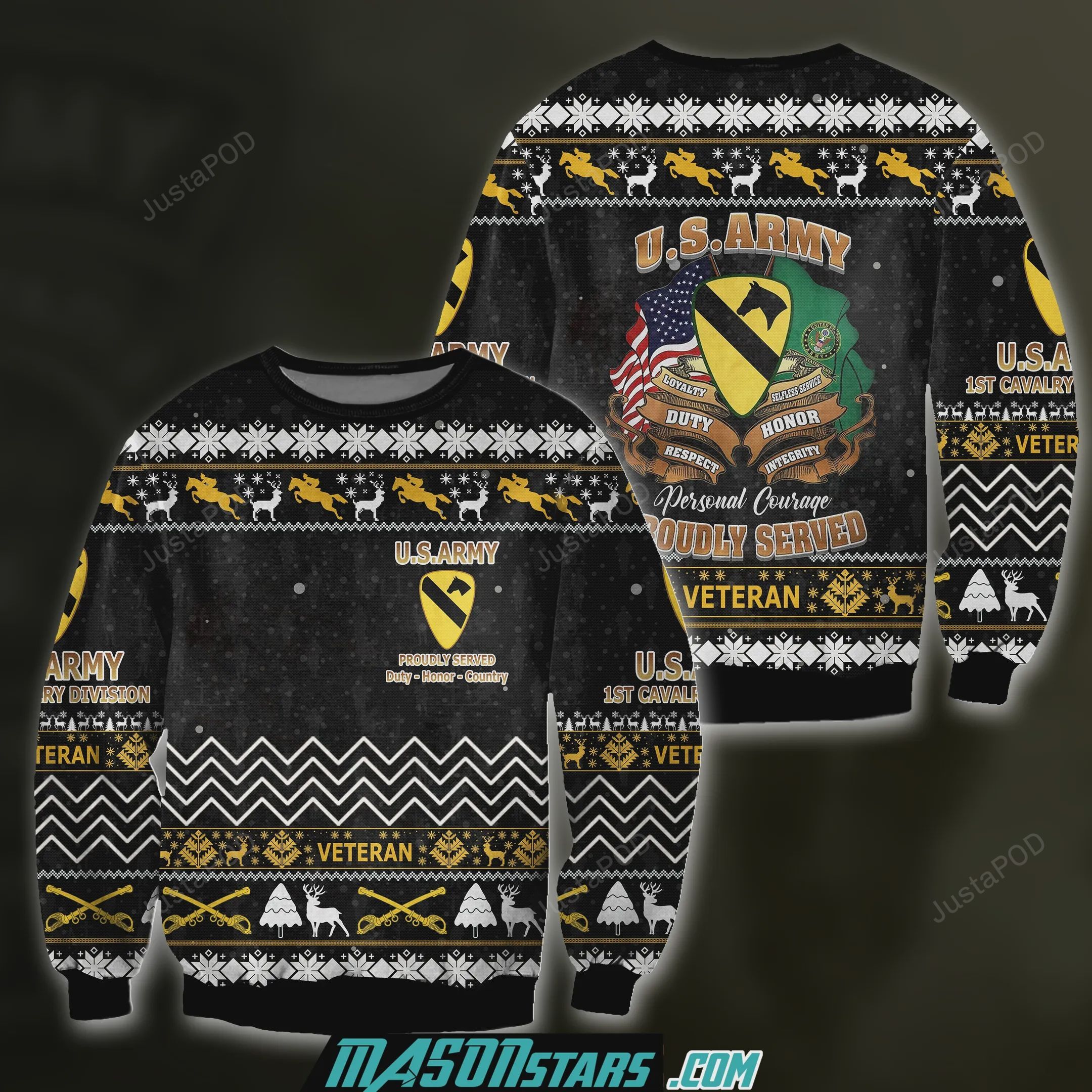 1st Cavalry Division Veteran US Army Christmas Ugly Sweater- Best Christmas Gifts 2023