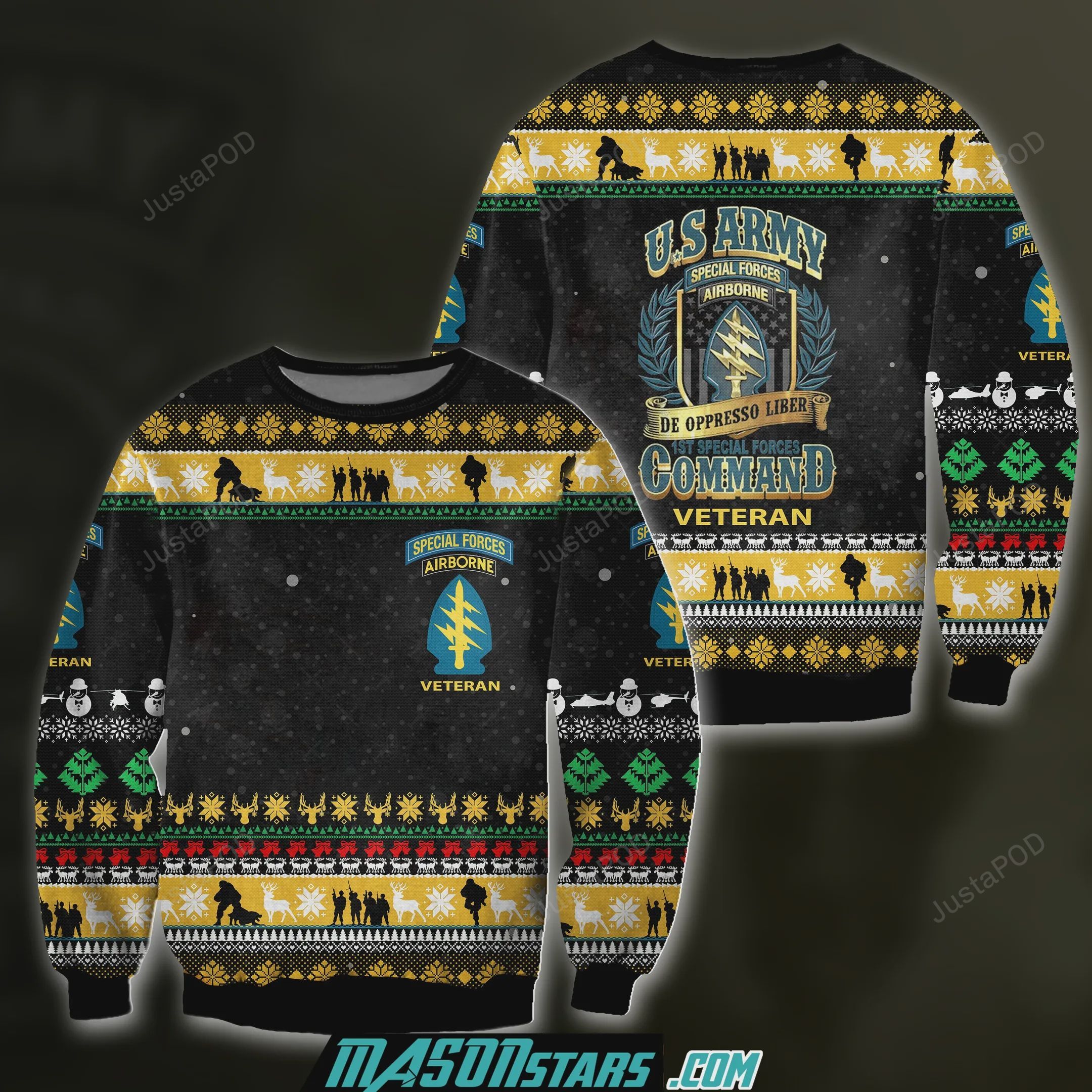 Airborne Veteran Christmas Ugly Sweater- Best Christmas Gifts 2023