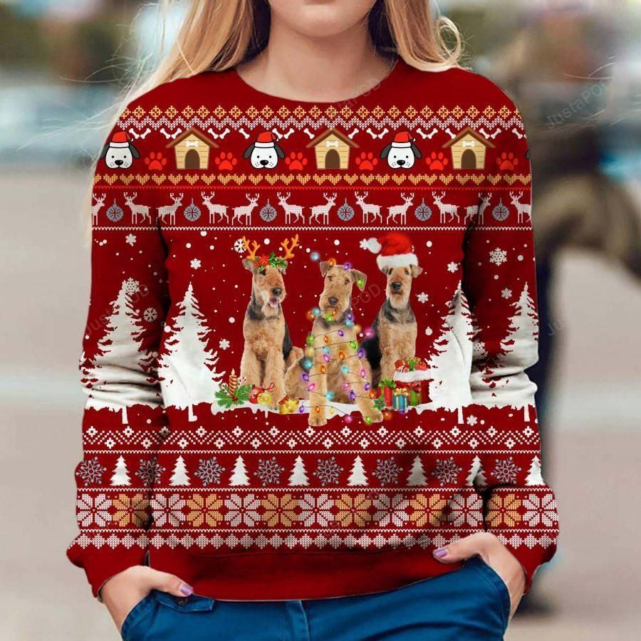 Airedale Terrier Christmas Ugly Sweater- Best Christmas Gifts 2023