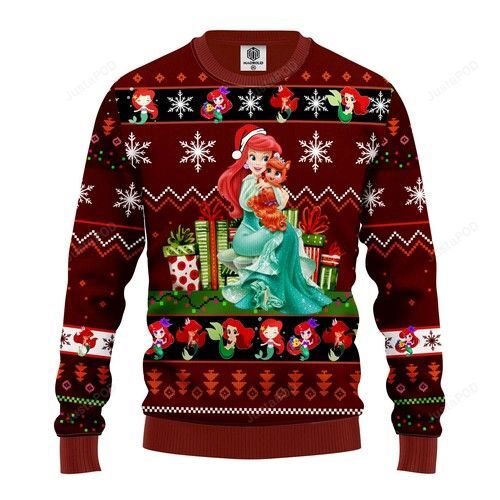 Airel Mermaid Christmas Ugly Sweater- Best Christmas Gifts 2023