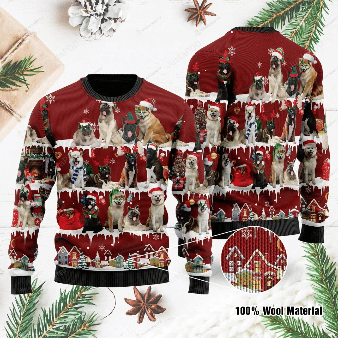 Akita Unisex Christmas Ugly Sweater- Best Christmas Gifts 2023