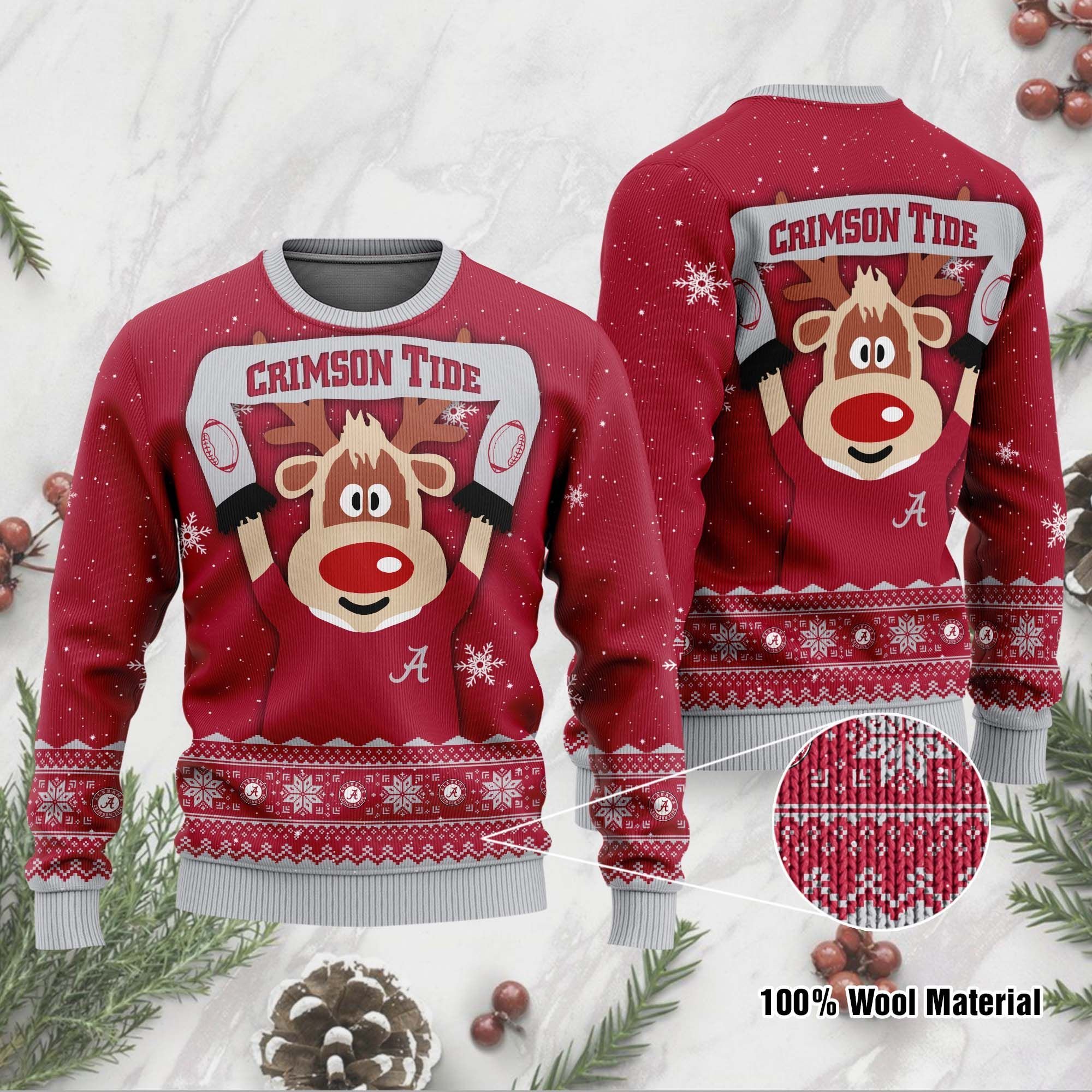 Alabama Crimson Tide Funny Christmas Ugly Sweater- Best Christmas Gifts 2023