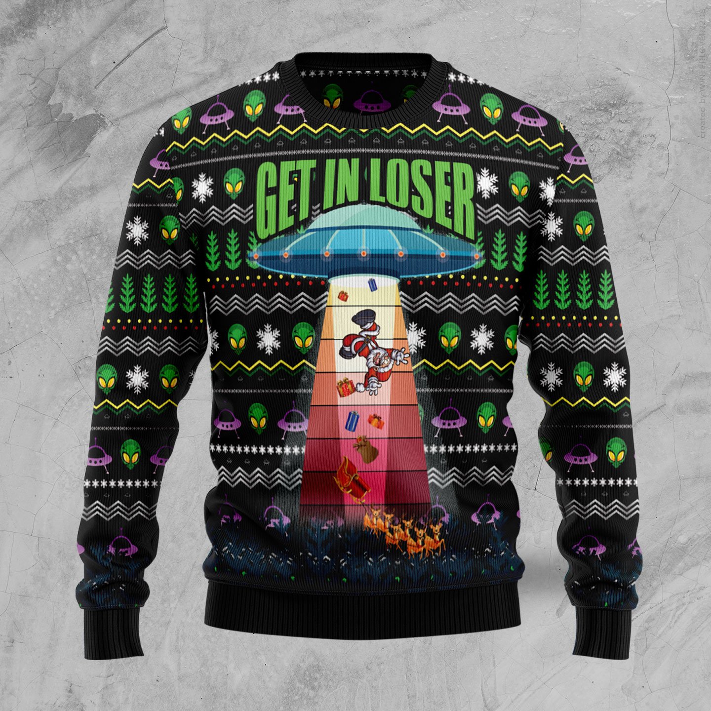 Alien Get In Loser Christmas Ugly Sweater- Best Christmas Gifts 2023