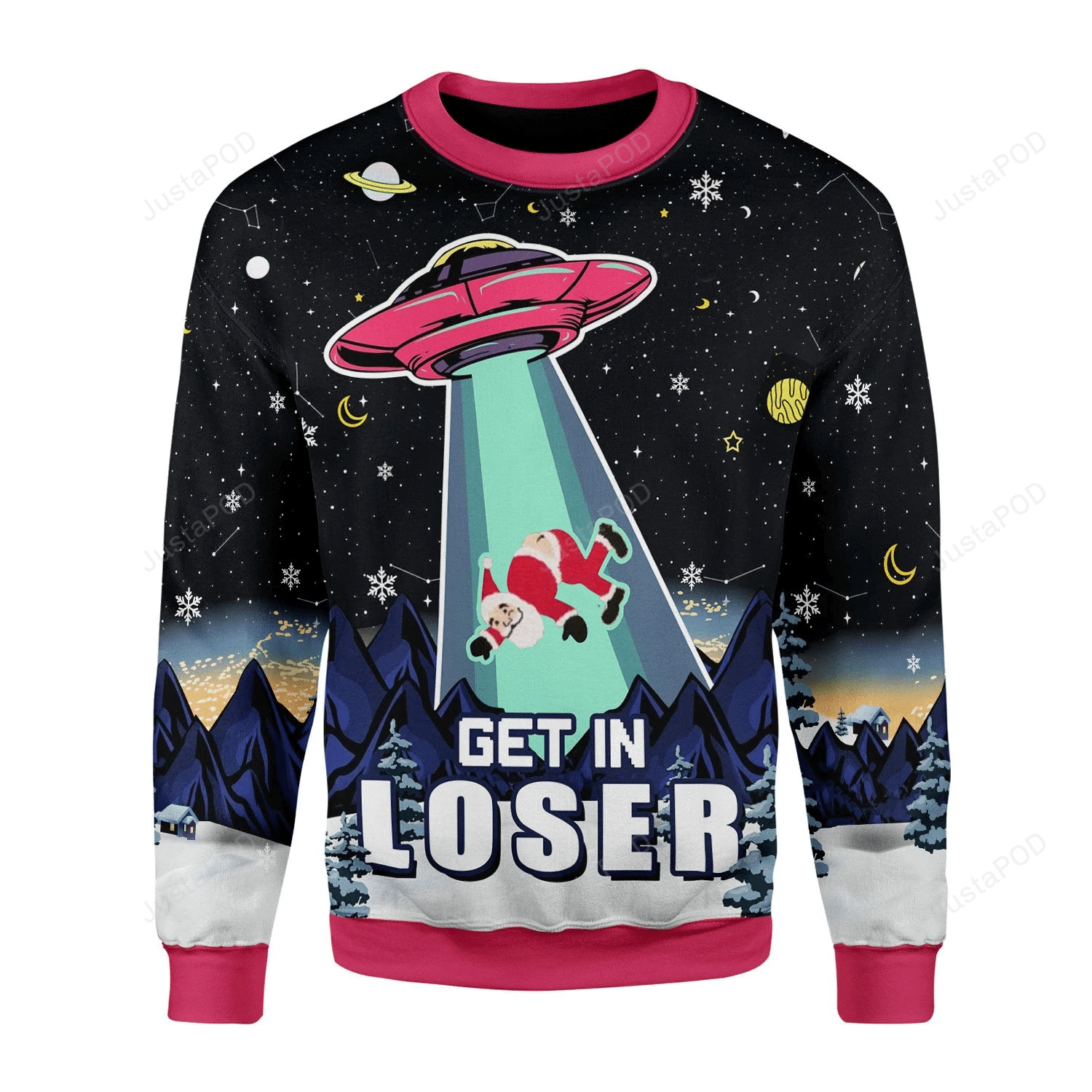 Alien Get In Loser Unisex Christmas Ugly Sweater- Best Christmas Gifts 2023