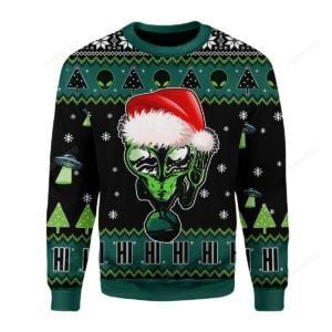 Alien Greeting Christmas Ugly Sweater- Best Christmas Gifts 2023