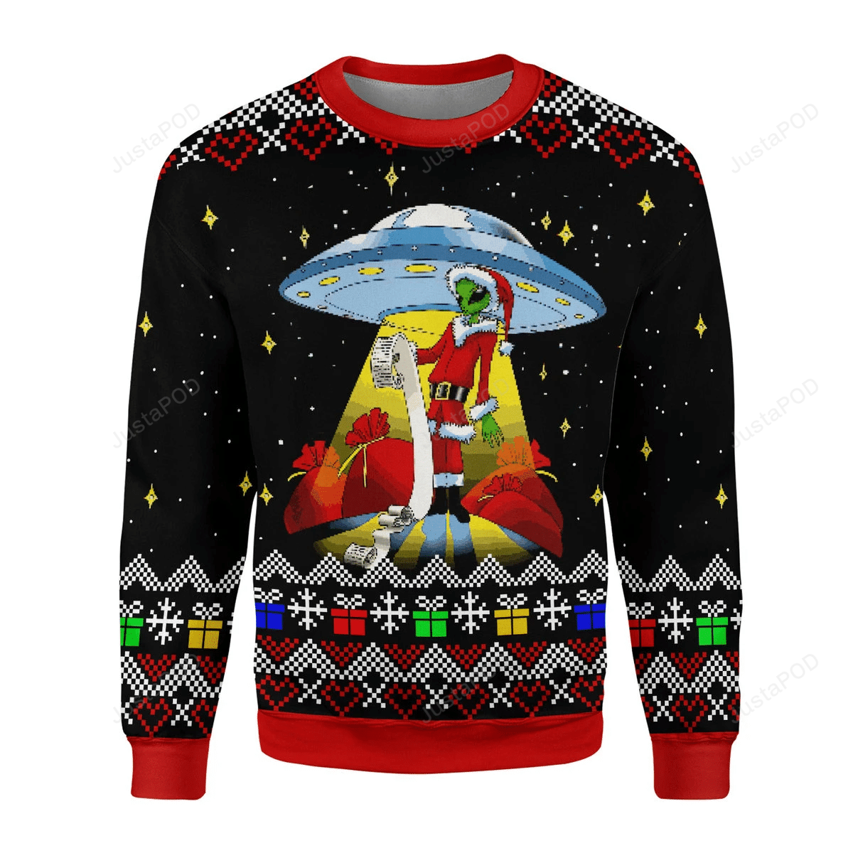 Alien UFO Christmas Ugly Sweater- Best Christmas Gifts 2023