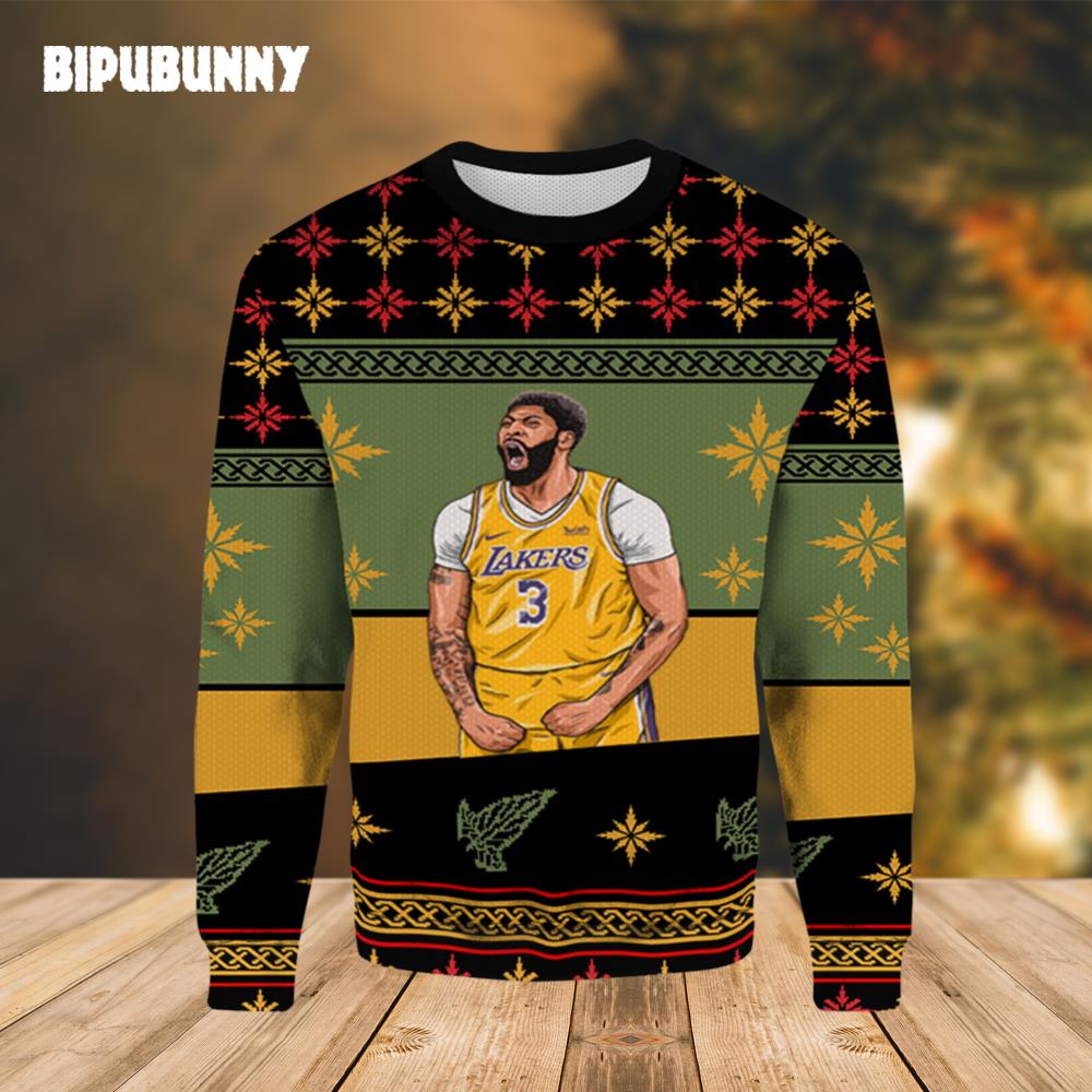 Anthony Davis Lakers Ugly Christmas Sweater- Best Christmas Gifts 2023