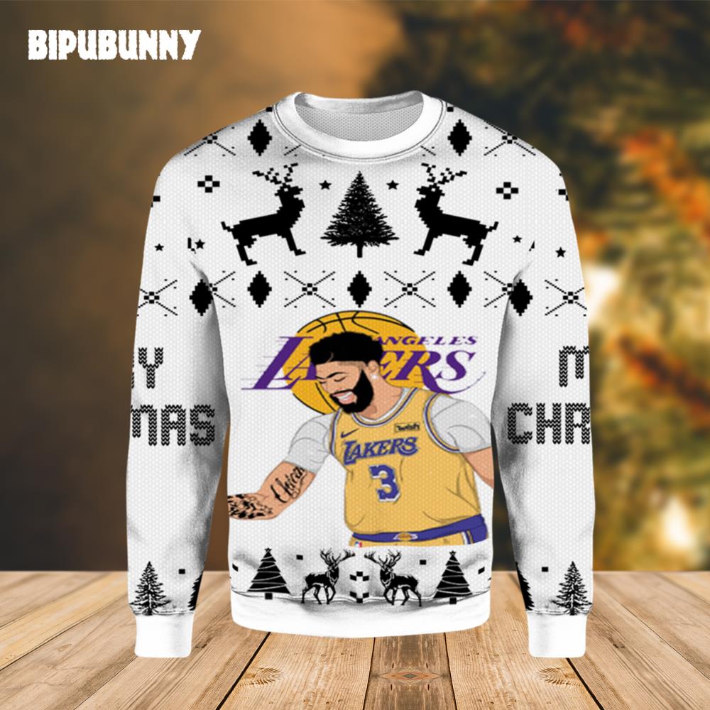 Anthony Davis Los Angeles Lakers Ugly Sweater- Best Christmas Gifts 2023