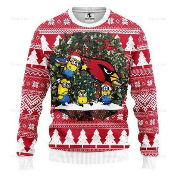 Arizona Cardinals Minion Christmas Ugly Sweater- Best Christmas Gifts 2023