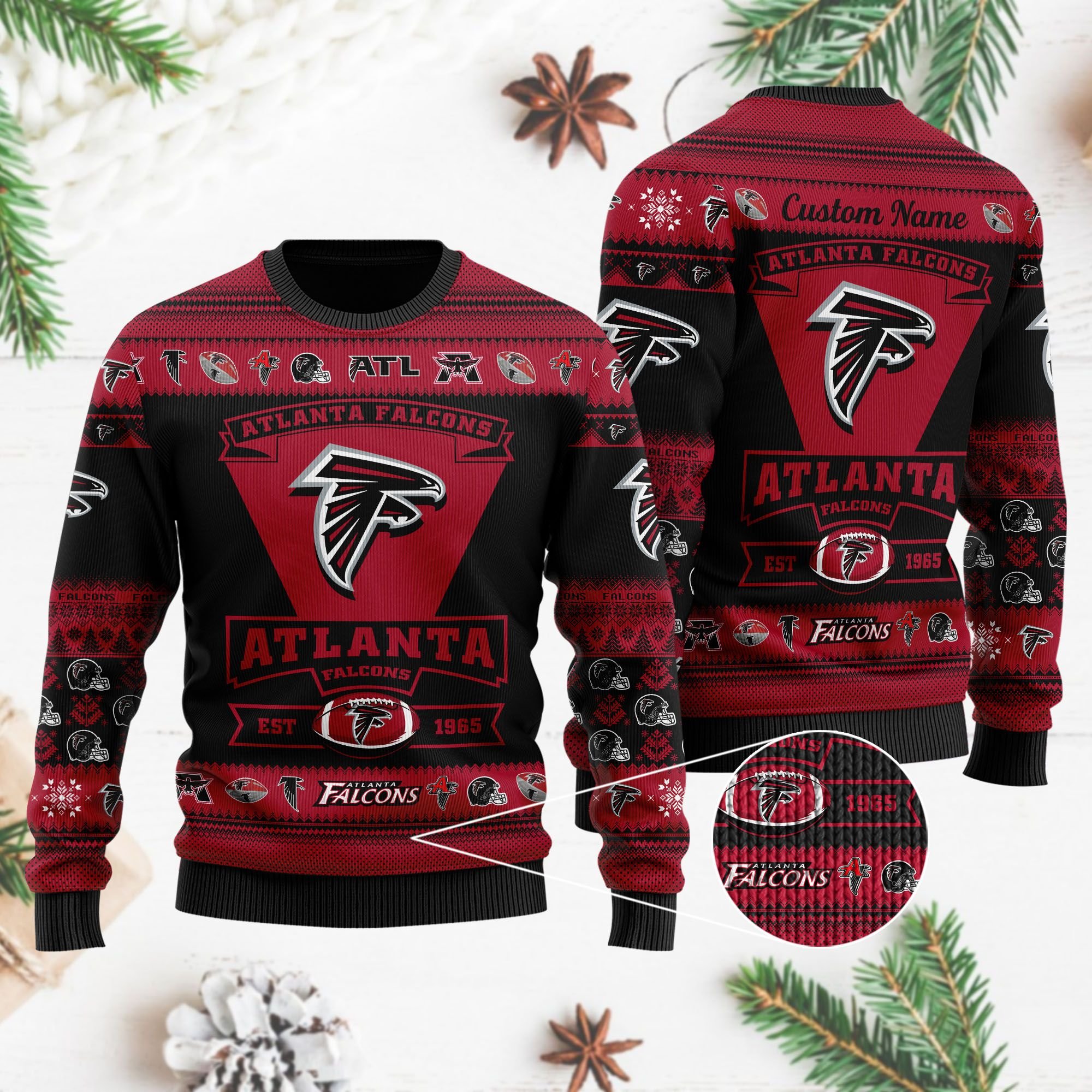 Atlanta Falcons EST 1965 Christmas Ugly Sweater- Best Christmas Gifts 2023