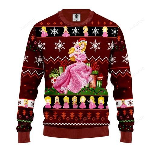 Aurora And Pet Cat Christmas Ugly Sweater- Best Christmas Gifts 2023