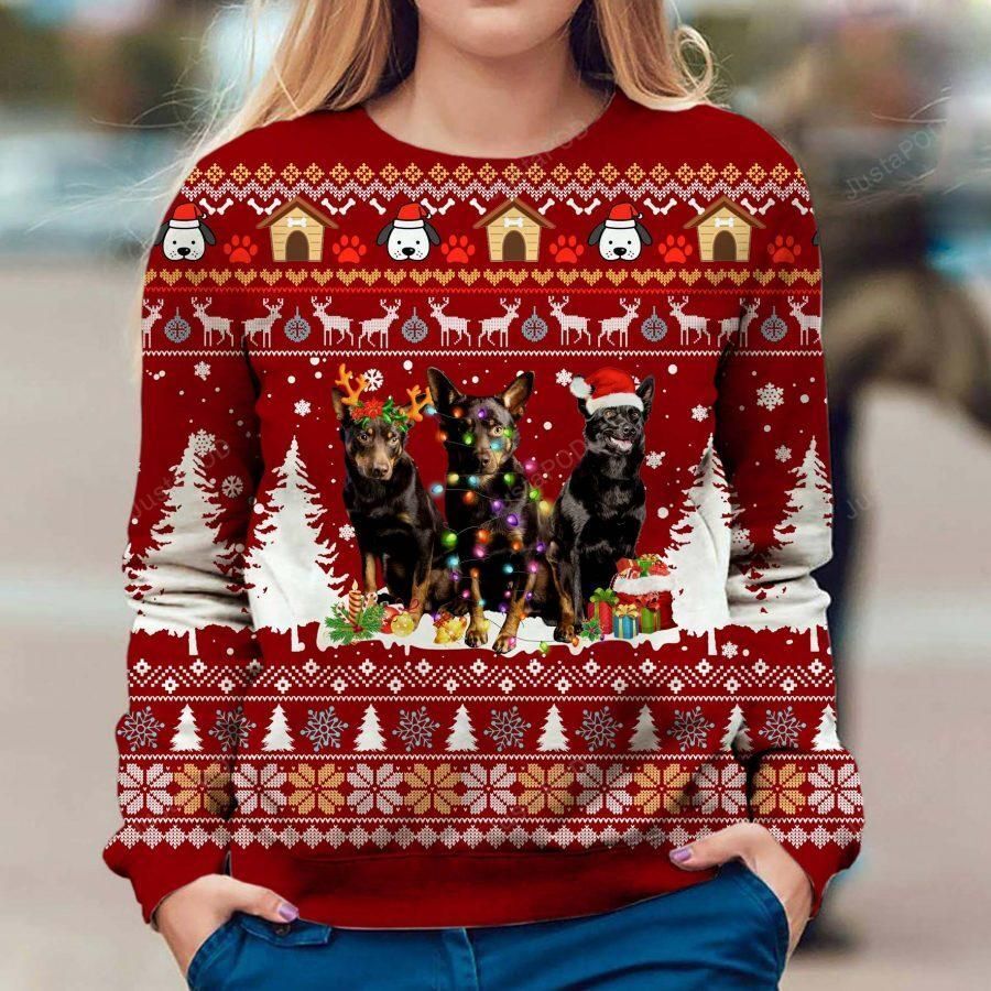 Australian Kelpie Dog Christmas Ugly Sweater- Best Christmas Gifts 2023