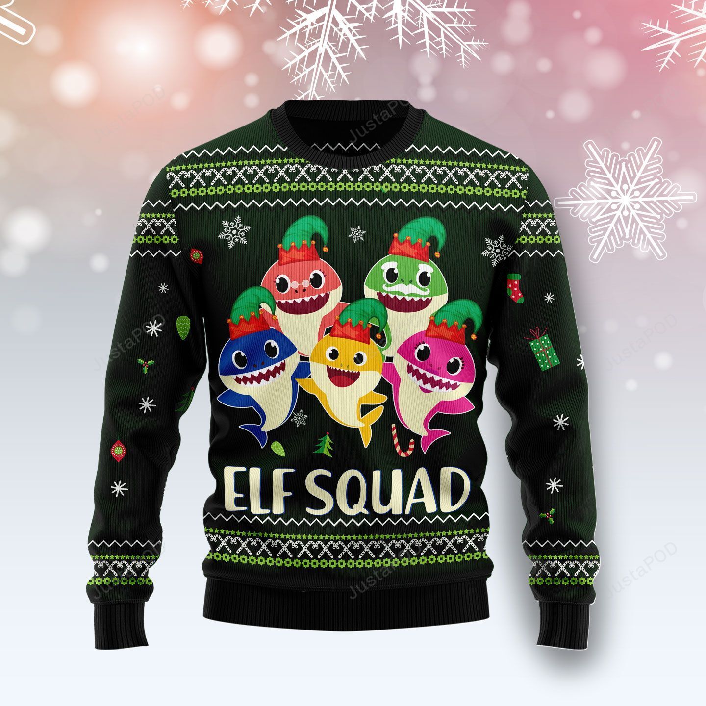 Baby Shark Elf Squad Christmas Ugly Sweater- Best Christmas Gifts 2023