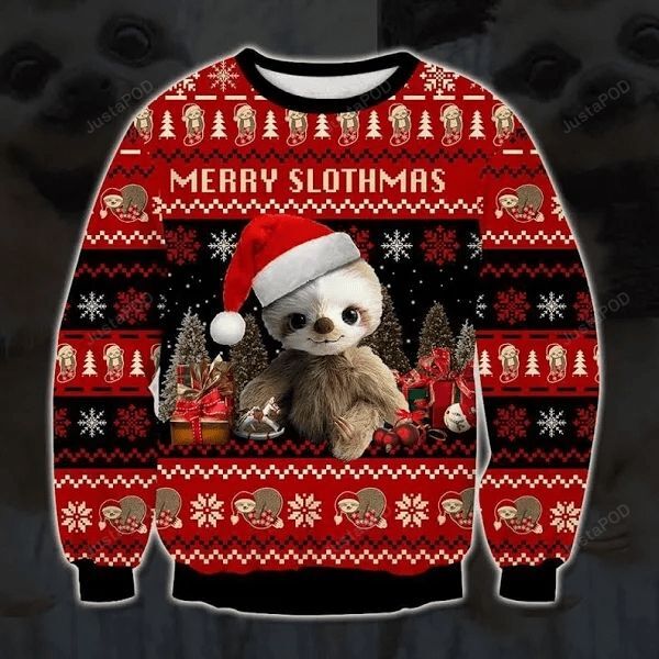 Baby Sloth Santa Christmas Ugly Sweater- Best Christmas Gifts 2023