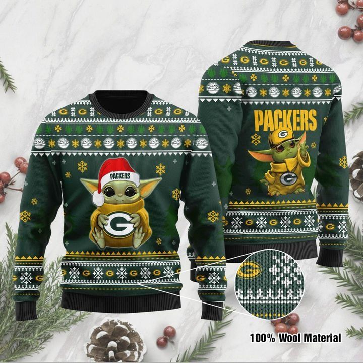 Baby Yoda Green Bay Packers Christmas Ugly Sweater- Best Christmas Gifts 2023