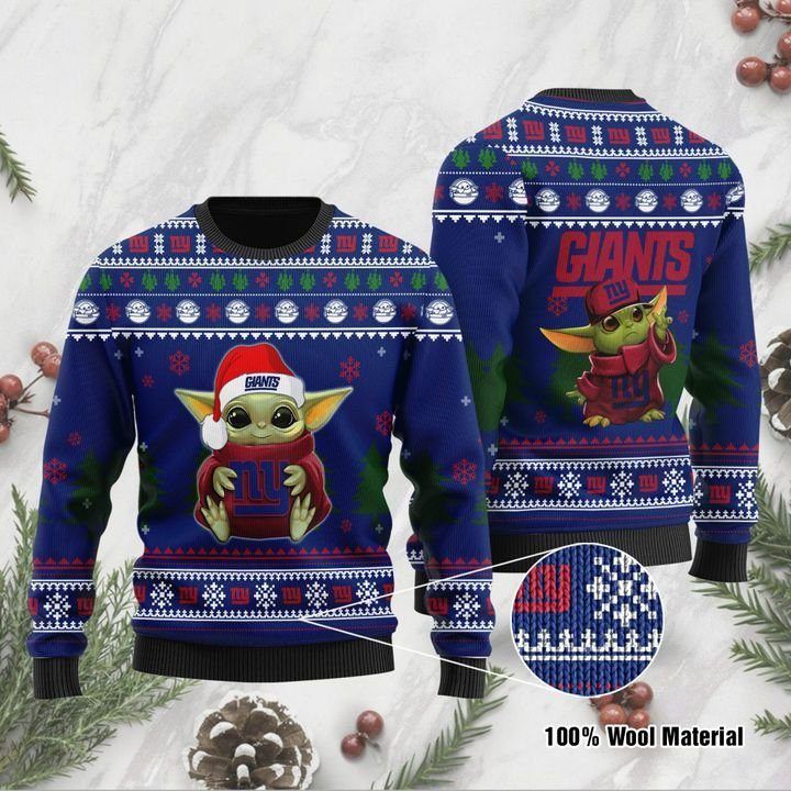 Baby Yoda New York Giants Christmas Ugly Sweater- Best Christmas Gifts 2023