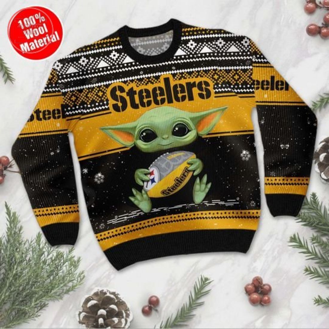 Baby Yoda Pittsburgh Steelers Christmas Ugly Sweater- Best Christmas Gifts 2023