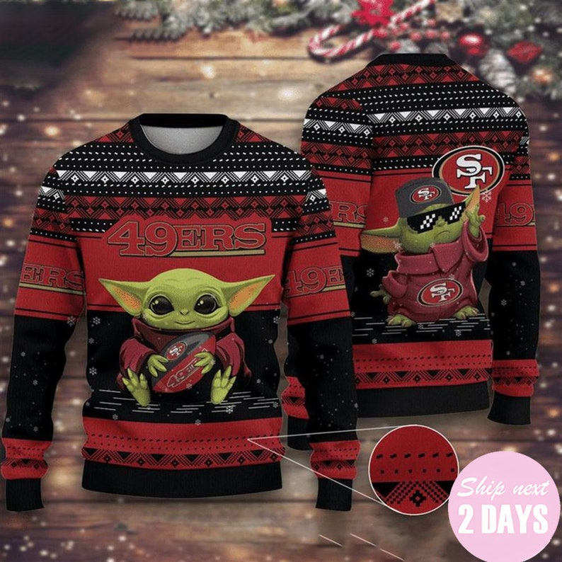 Baby Yoda San Francisco 49ers Ugly Christmas Sweater