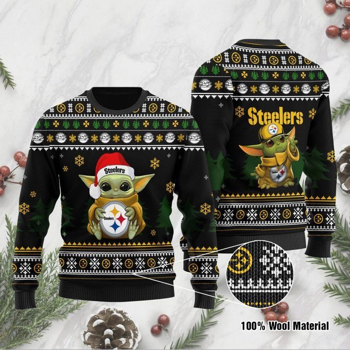 Baby Yoda Santa Pittsburgh Steelers Christmas Ugly Sweater- Best Christmas Gifts 2023