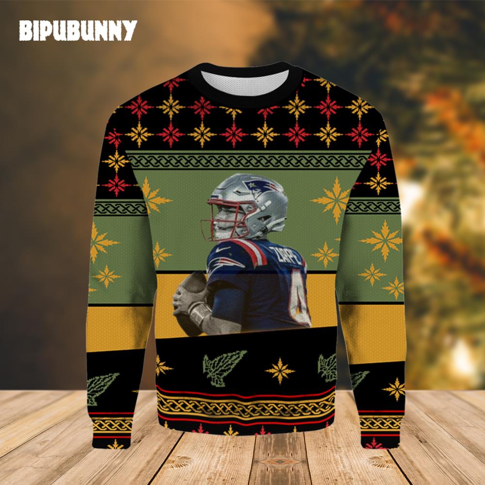 Bailey Zappe New England Patriots Ugly Christmas Sweater- Best Christmas Gifts 2023