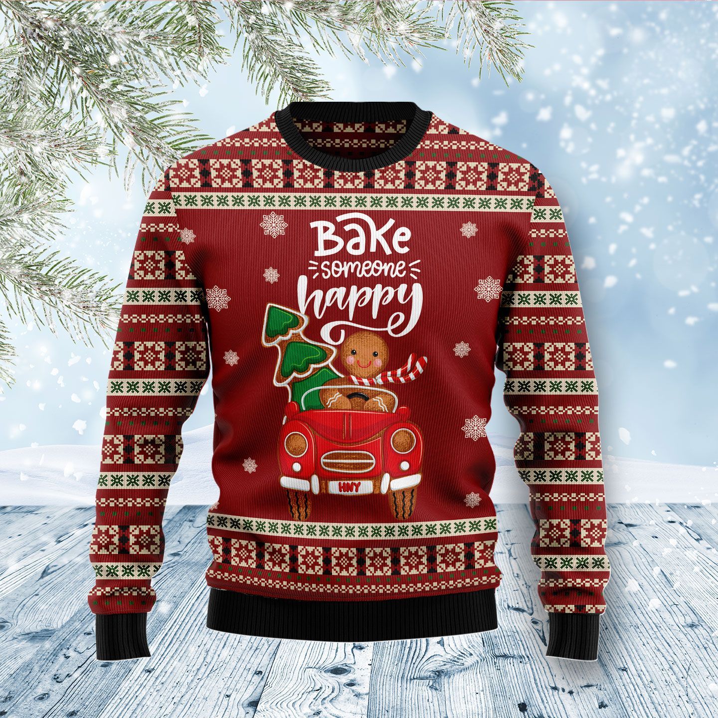 Bake Someone Happy Car Riding Christmas Ugly Sweater- Best Christmas Gifts 2023