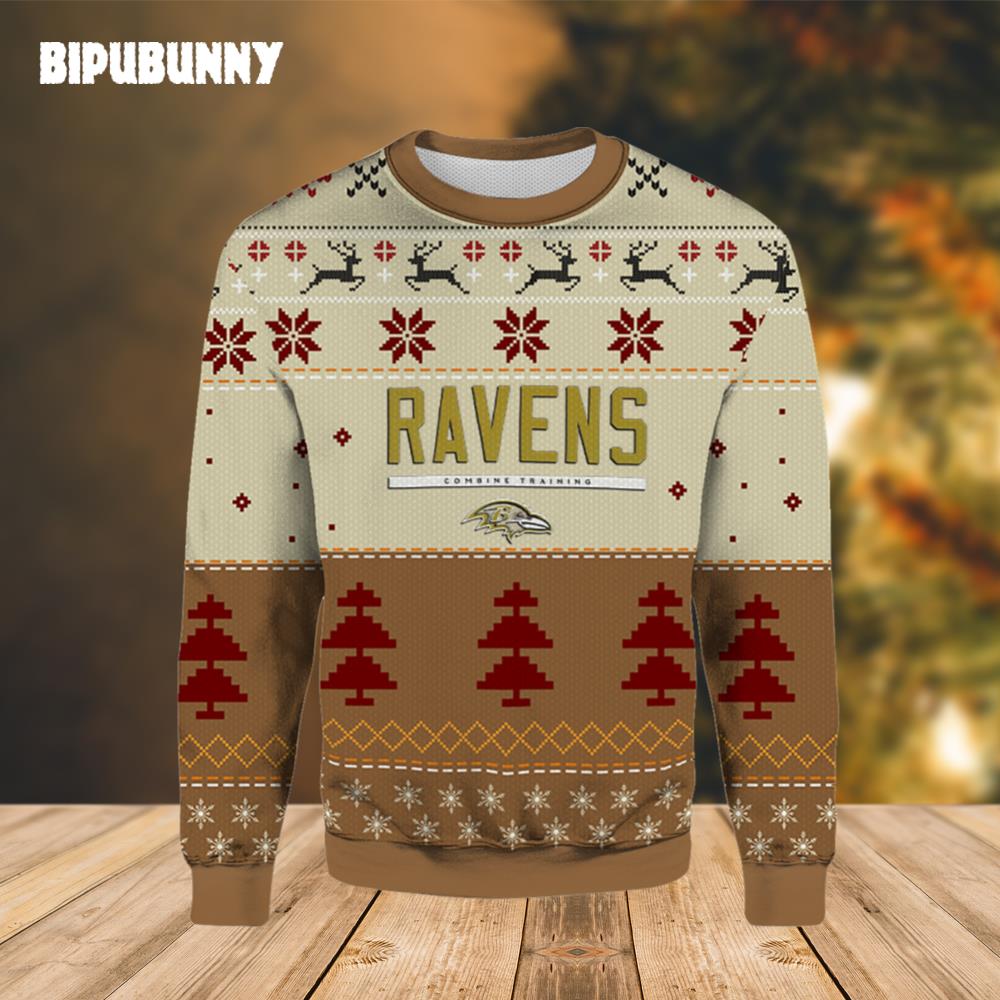 Baltimore Ravens Combien Tranning Ugly Christmas Sweater- Best Christmas Gifts 2023