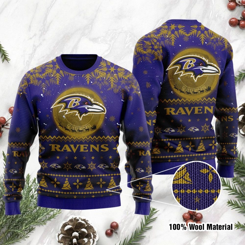 Baltimore Ravens Gifts Christmas Ugly Sweater- Best Christmas Gifts 2023